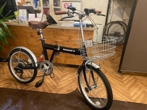 【サス付き】折りたたみ自転車20インチ　カゴ付き