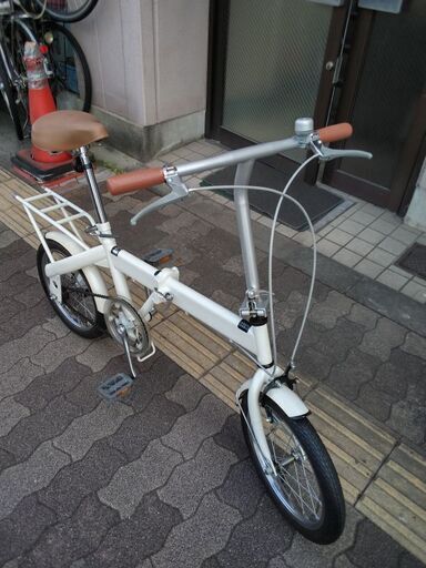 16吋 折り畳み自転車 シングル/オフホワイト