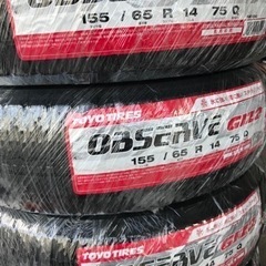 ⑤22年製！トーヨータイヤGIZ2スタッドレスタイヤ155/65R14 作業代、消費税、廃タイヤ代、全て込み27500円！
