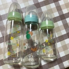 chuchu哺乳瓶ガラス製3本（240ml×2、150ml×1）