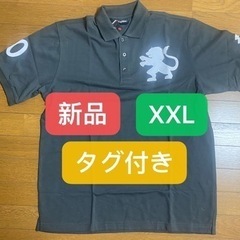 【新品】【LOTTO ロット】 XXL グレー　ポロシャツ 刺繍ロゴ