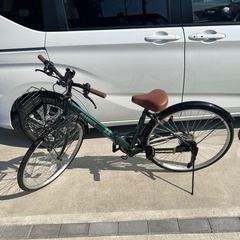 折りたたみ自転車 26インチ カゴ 6段ギア付き