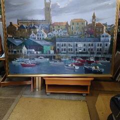 油絵　50号　『水浜静閑』 油絵 50号 『水浜静閑』