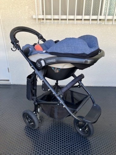 エアバギー(RED)&マキシコシ(Denim) セット ベビーカー ベビーシート