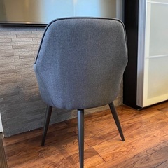 ダイニングチェア　回転式　肘掛け　4脚セット　グレー