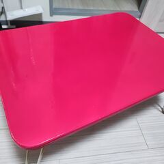 ローテーブル 折り畳み式 ピンク 幅70cm/奥行50cm/高さ...