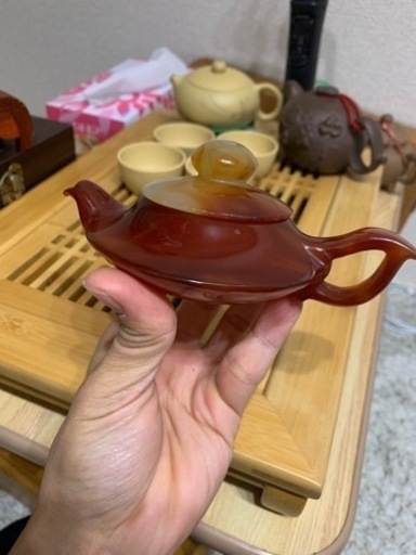 中国骨董品　瑪瑙　急須