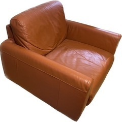 美品1人掛けレザーソファ