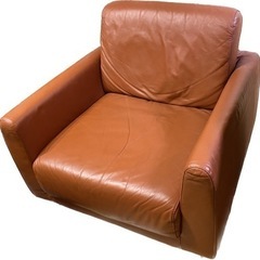 美品1人掛けレザーソファ