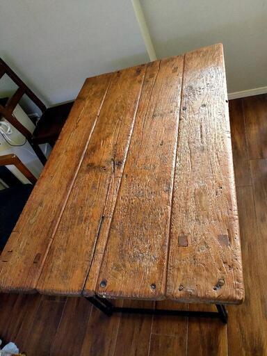 ダイニングテーブル  古材天板 アイアン脚