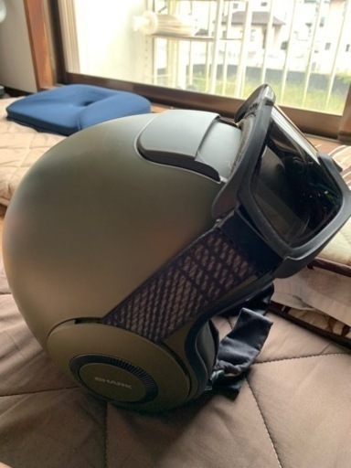 バイク用ジェットヘルメット ゴーグル付きの画像