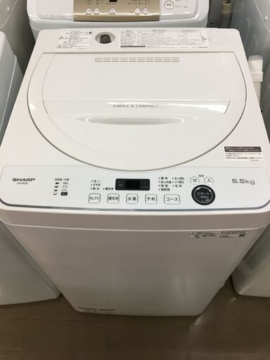 シャープ 洗濯機　ES-GE５E 中古品 ５.5kg 2021年