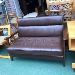 LOWYA ソファ ラブソファ フェイクレザーソファ