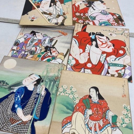 骨董品 鳥居種信？ 色紙 沢山 骨董品 鳥居種信？ 色紙 沢山