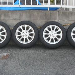 スタッドレス・アルミセット 155/65R14 バリ山 ガリ傷なし 軽自動車用