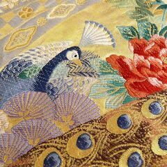 帯 袋帯 和装 本金箔 熨斗孔雀 中古 長さ 約426cm 苫小牧西店