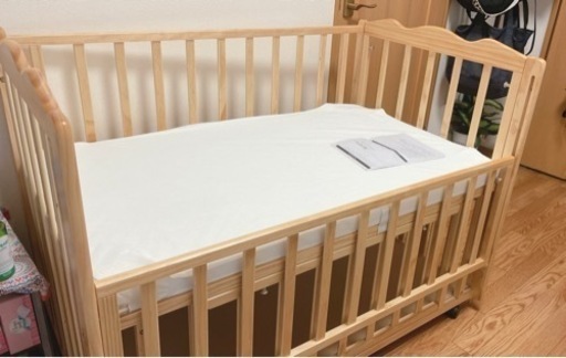 大和屋ベビーベット フラルWオープンすのこベッド 0歳〜2歳