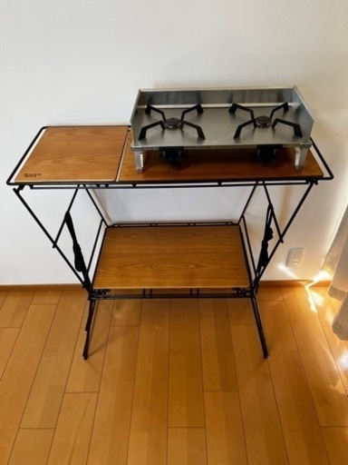 Hang out Crank Cooking Table ハングアウト　クランク　クッキングテーブル　キャンプ　棚