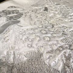 帯 袋帯 銀系 三十六歌仙屏風図 長さ 約438cm 和装 中古 苫小牧西店