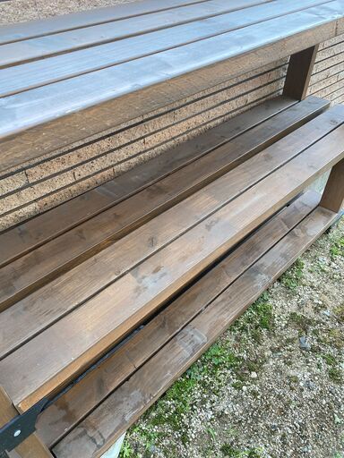 【レビューで送料無料】 自作品 DIY 2x4材 大型 3段ラック 1脚 ブラウン 塗装済み その他