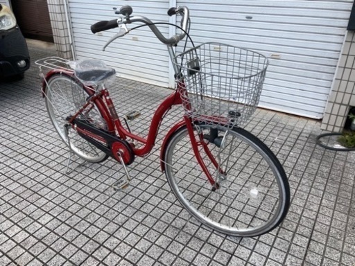 26インチ自転車】美品❗️オートライト付 変速なし 前カゴ、グリップ