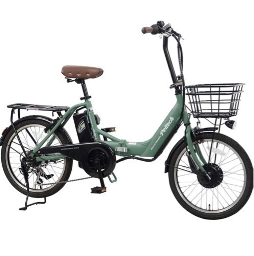【新品】PELTECH 折り畳み電動アシスト自転車  TDN-212L マットカーキ おまけ付き