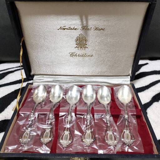【美品】Noritake ノリタケ Flat ware フラットウェア E.P.N.S christine スプーン6本セット