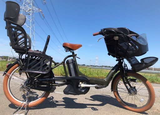 パスキス_2/YAMAHA　　3人乗り電動自転車　新品タイヤオレンジ