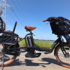 パスキス_2/YAMAHA　　3人乗り電動自転車　新品タイヤオレンジ