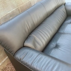 チターノ(Chitano) カリモク 高級ソファ Z18112BBG 黒本革張りラグジュアリー ハイクラスモダン