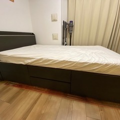 ニトリ　セミダブルベッドフレーム(収納付き)とマットレス　