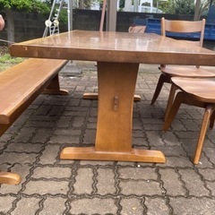 お値下げ中、◆ダイニングテーブルセット◆椅子2脚、ベンチ付き