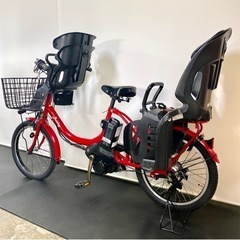 関東全域送料無料 保証付き 電動自転車 ヤマハ パスバビー 20インチ 3人乗り 8.7ah パワフル 赤