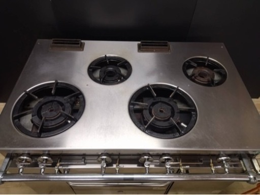 【動作確認済み】タニコー 業務用 オーブン付き 4口ガスコンロ NR1222A 都市ガス tanico 1200+750×850 厨房機器 厨房機材 焼き台 ガス機器