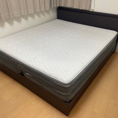 【ニトリ】クイーンベッド フレーム&マットレスセット 大容量収納付き