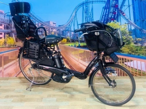 Ⅱ 4387 長生きバッテリー6.6A 26インチ　子供乗せ電動自転車　3人乗り