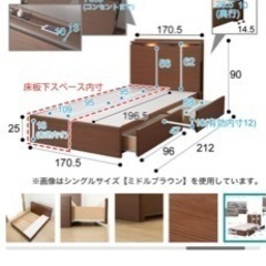 ニトリ　クイーンサイズ　ベッド　コンソン