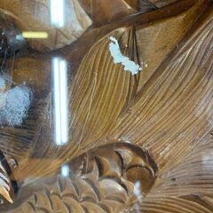 ◎高級座卓　動物彫刻木彫りガラステーブル　団地・メゾネット・2階以上配達不可です！◎　