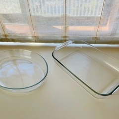 【ネット決済】耐熱ガラス皿　大2点