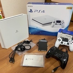 PS4スリム本体 SSD換装済み　コントローラー2個・外付HDD付