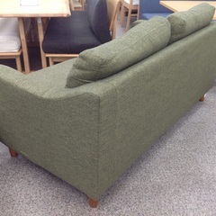 布製 グリーン 2人掛けソファー【9651180】