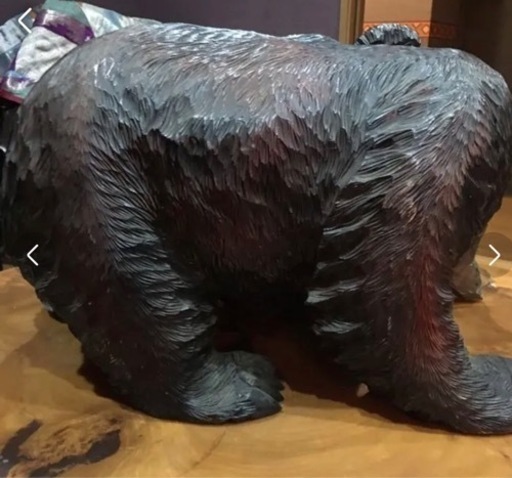 レア！！超巨大な木彫りの熊！！毛並みまで繊細！大迫力！！特大