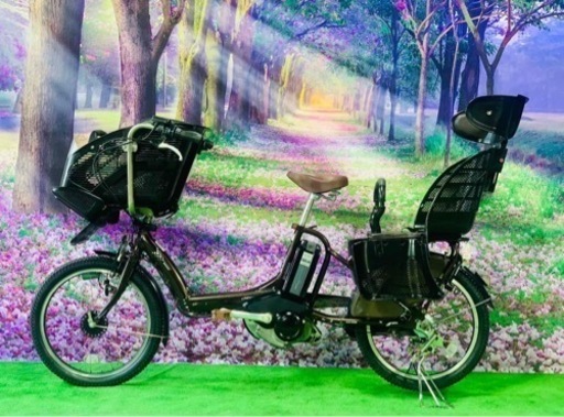Ⅱ 4408 新品長生き8.9A 新品日本製タイヤ　子供乗せ電動自転車　3人乗り