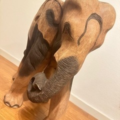【ネット決済・配送可】手彫り木像の象※値引き交渉あり