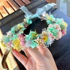 花かんむり ベビー、キッズ、花嫁、ペット、ドール、結婚式、七五三