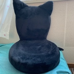 【決まりました】座椅子　黒猫　尻尾付き　
