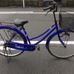 【 2019年購入 自転車 シティサイクル 青色/27インチ ま...