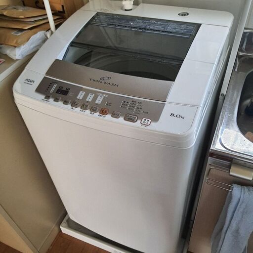 【配送設置込】AQAU8kg全自動洗濯機2015年製◇分解清掃済み◇AQW-VW800D（WX）