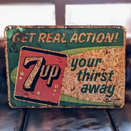 豪華で新しい ヴィンテージ 1960年代 セブンアップ 7UP 期間限定SALE当時物 アメリカ サイン 看板 インテリア USA その他