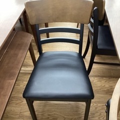 KJ-104【新入荷 アウトレット】ダイニング7点セット ブラウン×黒